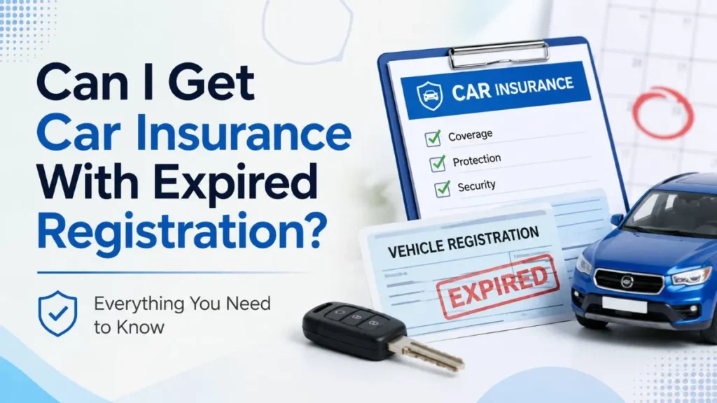Can I get car insurance with expired registration? Car insurance policy and expired vehicle registration document.