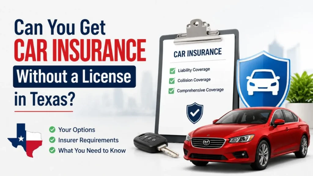Can you get car insurance without a license in Texas showing car insurance options and requirements