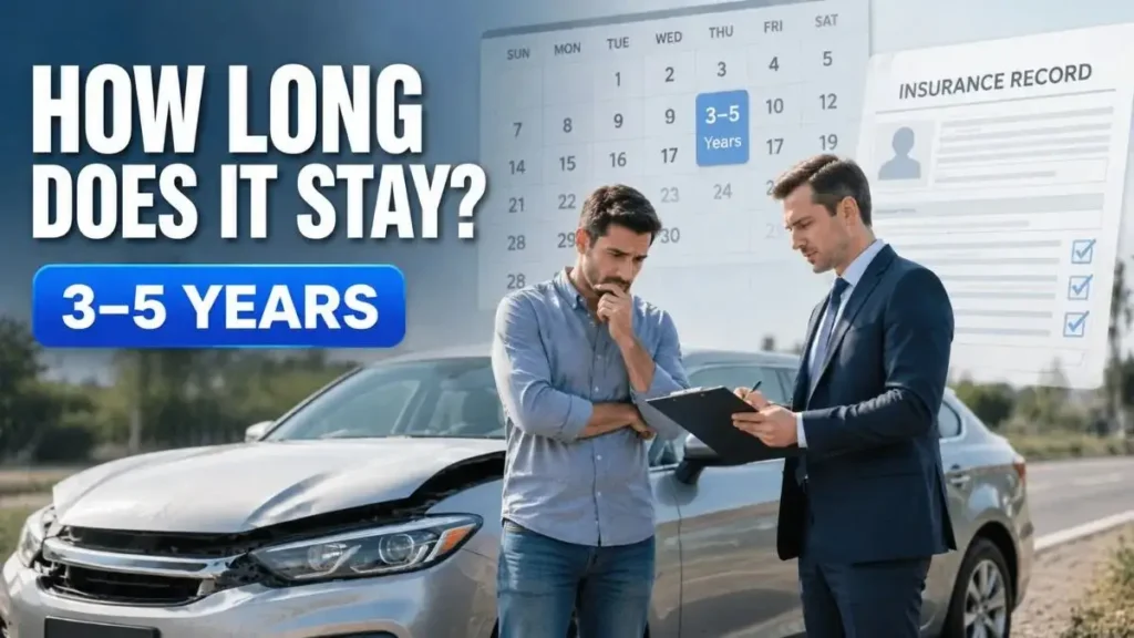 How long car accident stays on insurance record after an at-fault crash
