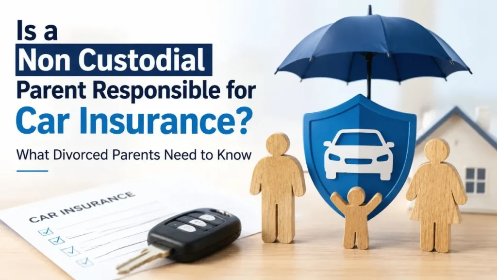Is a non custodial parent responsible for car insurance after divorce and custody changes