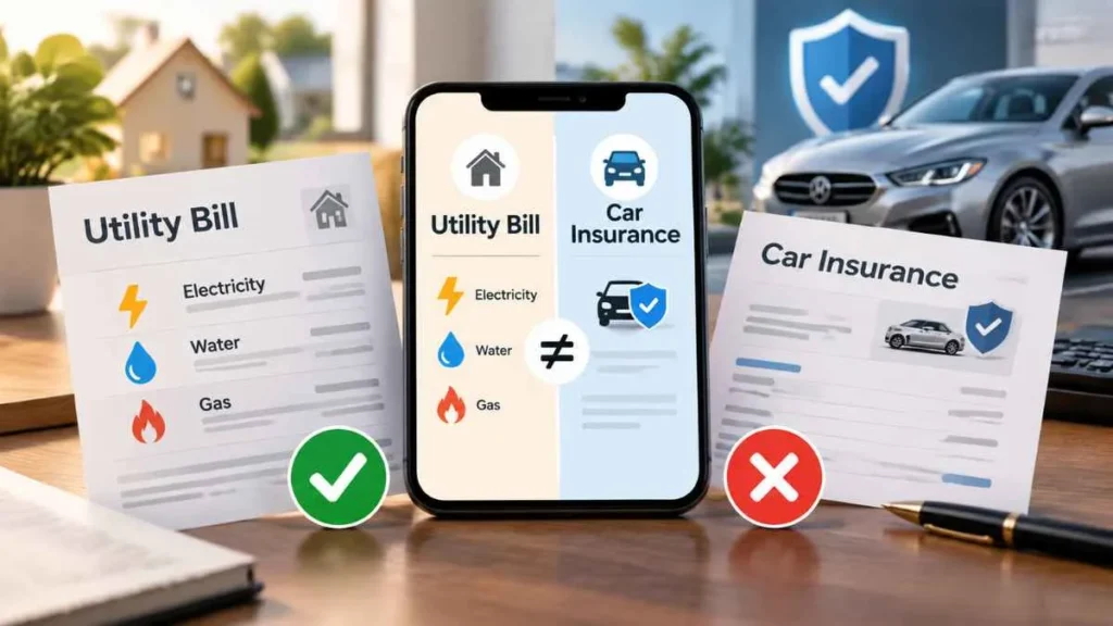 Does car insurance count as a utility bill showing utility bill and car insurance comparison