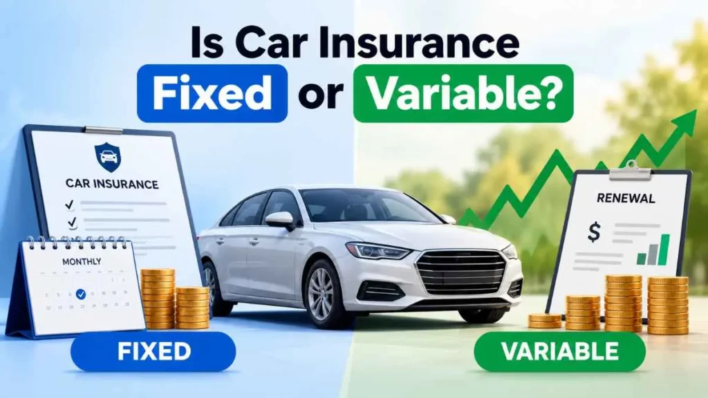 Is car insurance fixed or variable comparison showing fixed and variable insurance costs